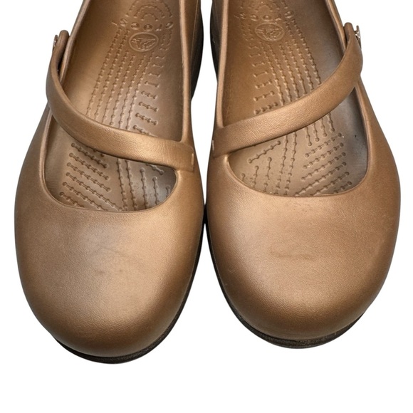 NWT Crocs Silver Fox Maryjane flats in brown/bronze womens 5 shoes comfy office - Picture 8 of 12